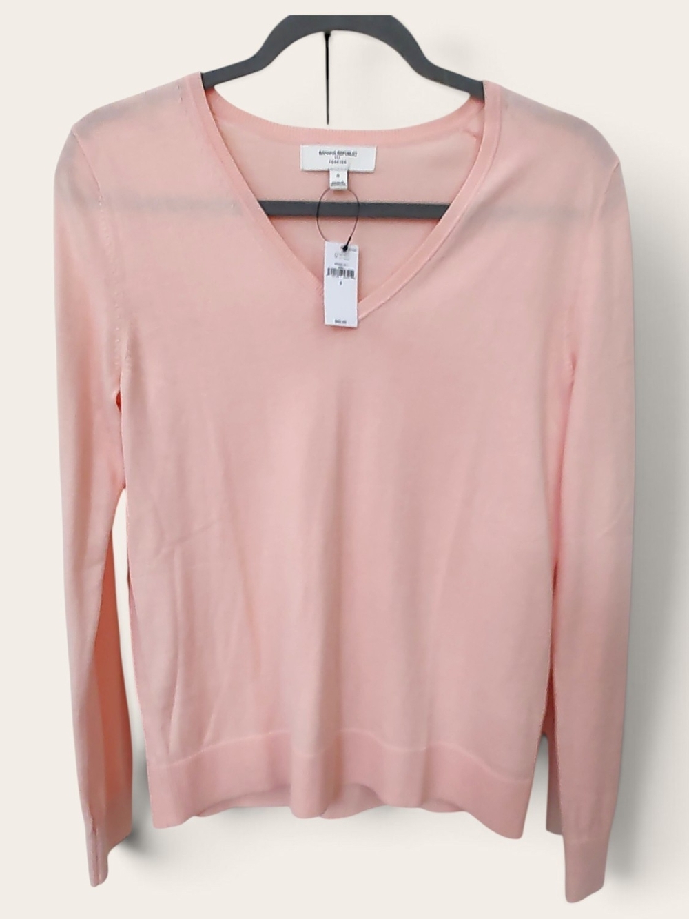 NWT Banana Republic Light Pink V-Neck Knit Sweater, S